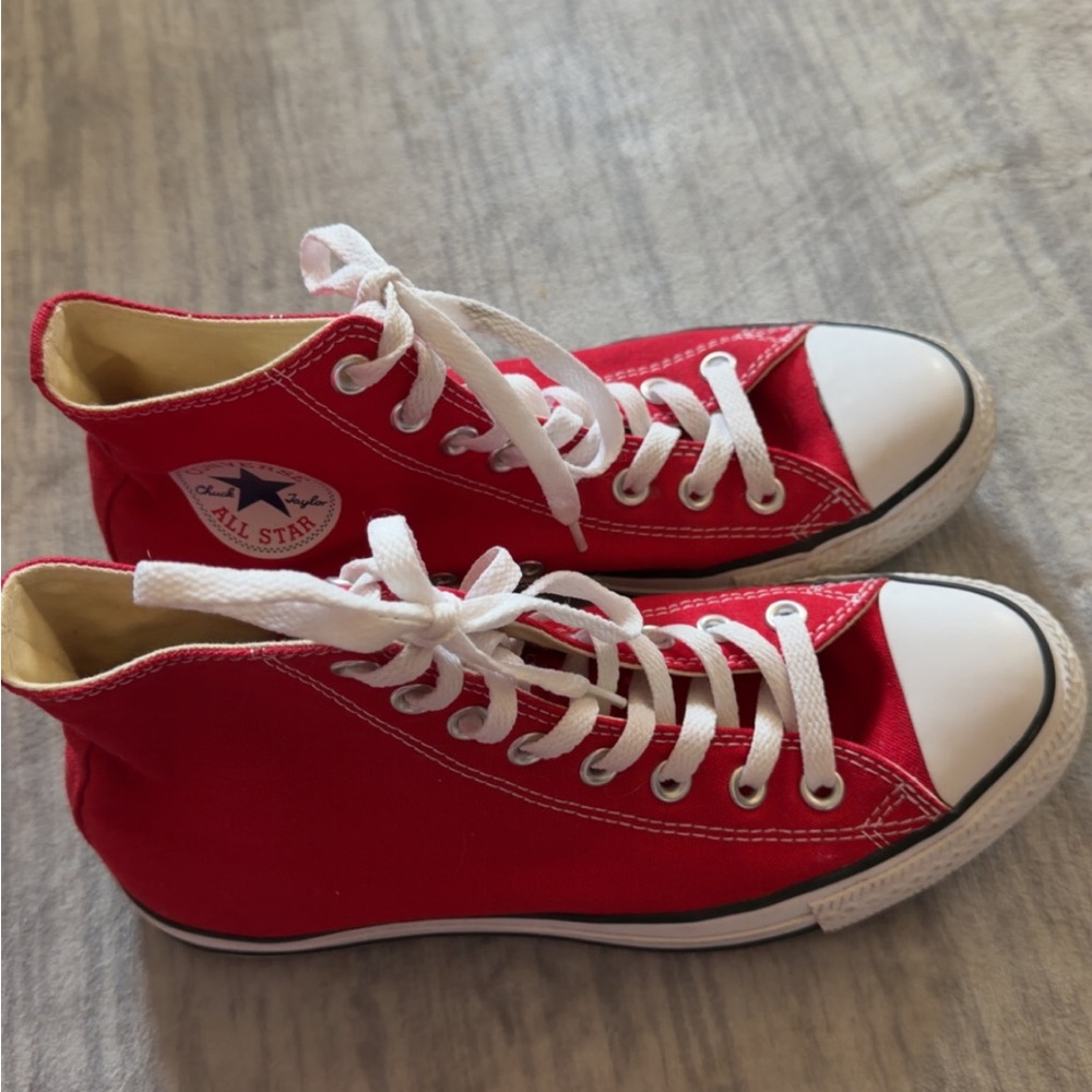 (SOLD) Converse All Star Chuck Taylor Hi Top Red Shoes